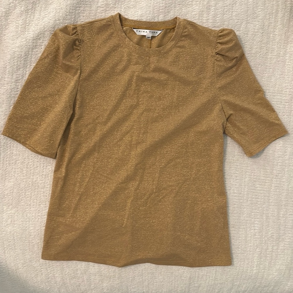 Trina Turk Gold Forbidden Puff Sleeve shirt - M